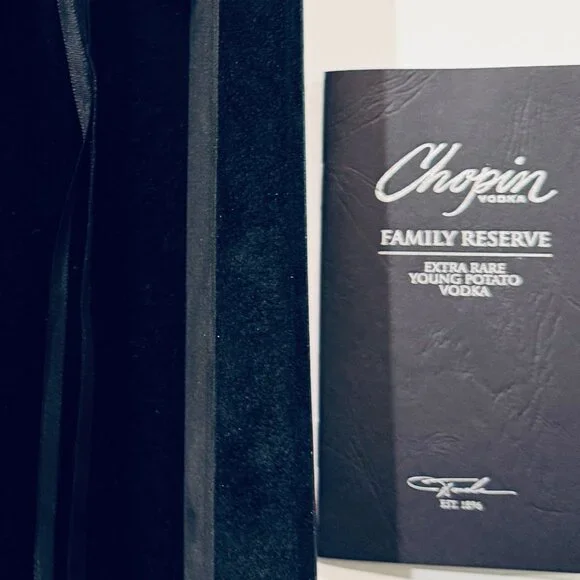 Chopin Family Reserve Black Leather Decorative Box W Silver Embossed Signature